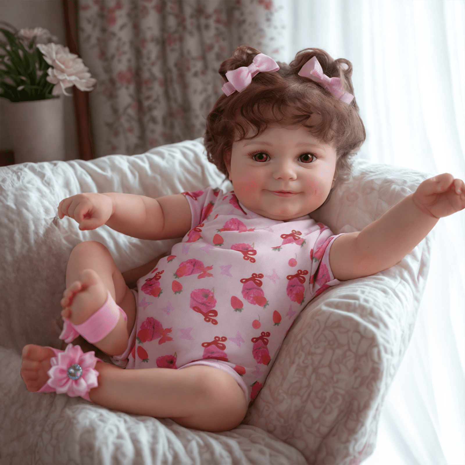 RSG Reborn Baby Dolls 20 inch Soft Cloth Body Newborn Baby Adorable Smiling Dolls with Clothes for Kids Age 3+