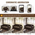 thumbnail image 5 of FFH 63" Loveseat with Movable Ottomans, 2 Seater Velvet Couch, Mid-Century Modern Chesterfield Sofa for Living Room, Brown, 5 of 7