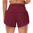 thumbnail image 3 of Womens High Waisted Running Shorts Quick Dry Athletic Workout Shorts with Mesh Liner Zipper Pockets, 3 of 8