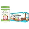 Orgain - Vegan Organic Nutrition Shake - Smooth Chocolate (11oz, 12 Pack) + Superfoods Powder - Berry (0.62 LB)