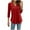 Red-05, variant on STETMN Womens Cotton Tunic Tops Long Sleeve V Neck Tops Casual Loose Pleated Blouses
