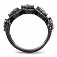 thumbnail image 3 of Women's 5 Purple Oval CZs set in Black IP Stainless Steel Wedding Band Ring - Size 10, 3 of 4
