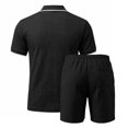 thumbnail image 5 of hotojiny Mens Summer Track Suits 2 Piece Shorts Sets Short Sleeve Sweatsuit Outfits Quarter Zip Golf Shirts Loungewear(Black,Small), 5 of 5