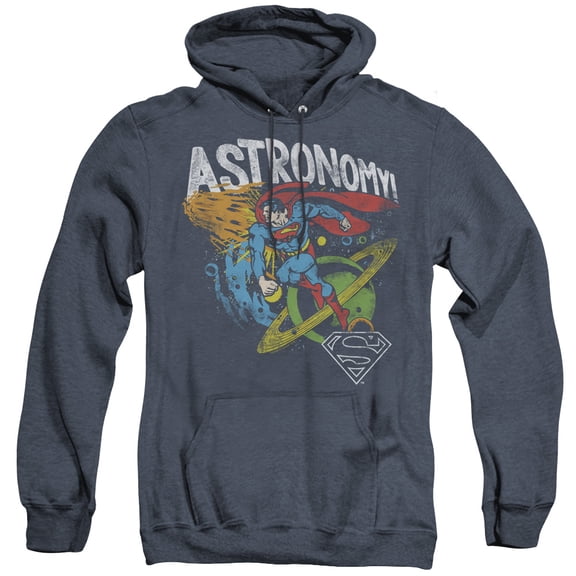 DC Comics Astronomy Adult Heather Hoodie Sweatshirt Navy