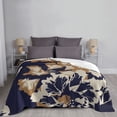 thumbnail image 2 of LNWH Super Soft Flannel Bed Blanket, Cozy Fluffy Warm All Seasons Floral Abstract Print Pattern Throw Blankets for Sofa Bedding, 60"x50", 2 of 8