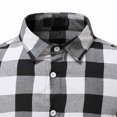 thumbnail image 4 of Fengqque Men's Short Sleeve Shirts Summer Plaid Shirt Short Sleeve Shirt Lapel Top, 4 of 7
