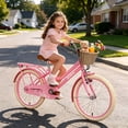 thumbnail image 4 of 20" Girls Bike for Kids Ages 7–10 Years Old, SHINPT Kids Bike with Basket & Rear Rack, Kids Bicycle with Kickstand & Adjustable Seat, Girls Bicycle 20 inch for Birthday Gift, Multiple Colors, 4 of 7