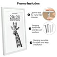 thumbnail image 2 of Americanflat 20" x 28" Gallery-Style Picture Frame with Mat to Secure Artwork, Prints, and Photos - White, 2 of 7