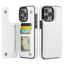 for iPhone 14 Pro Max Wallet Case with Card Holder, PU Faux Leather Kickstand Card Slots Case, Double Magnetic Clasp and Durable Shockproof Cover