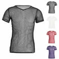thumbnail image 5 of Mens Mesh See Through Tank Vest Shirt Fishnet T-Shirt Muscle Crop Top Clubwear, 5 of 11