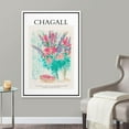 thumbnail image 2 of PixonSign Framed Canvas Print Wall Art Chagall Watercolor Neon Pastel Flower Bouquet Classic Vintage Illustrations Fine Art Decorative Multicolor for Living Room, Bedroom, Office - 24"x36" WHITE, 2 of 5