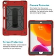 thumbnail image 4 of FIEWESEY New iPad 10.2 Case with [360° Rotating Kickstand][Adjustable Hand Strap][Shoulder Strap] Shockproof Rugged Kids Friendly Case For Apple iPad 10.2 inch 7th/8th/9th Generation(Red+Black), 4 of 8