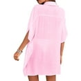 thumbnail image 4 of Half Sleeve Women Oversize Loose Bench Coverups Wear, 4 of 5