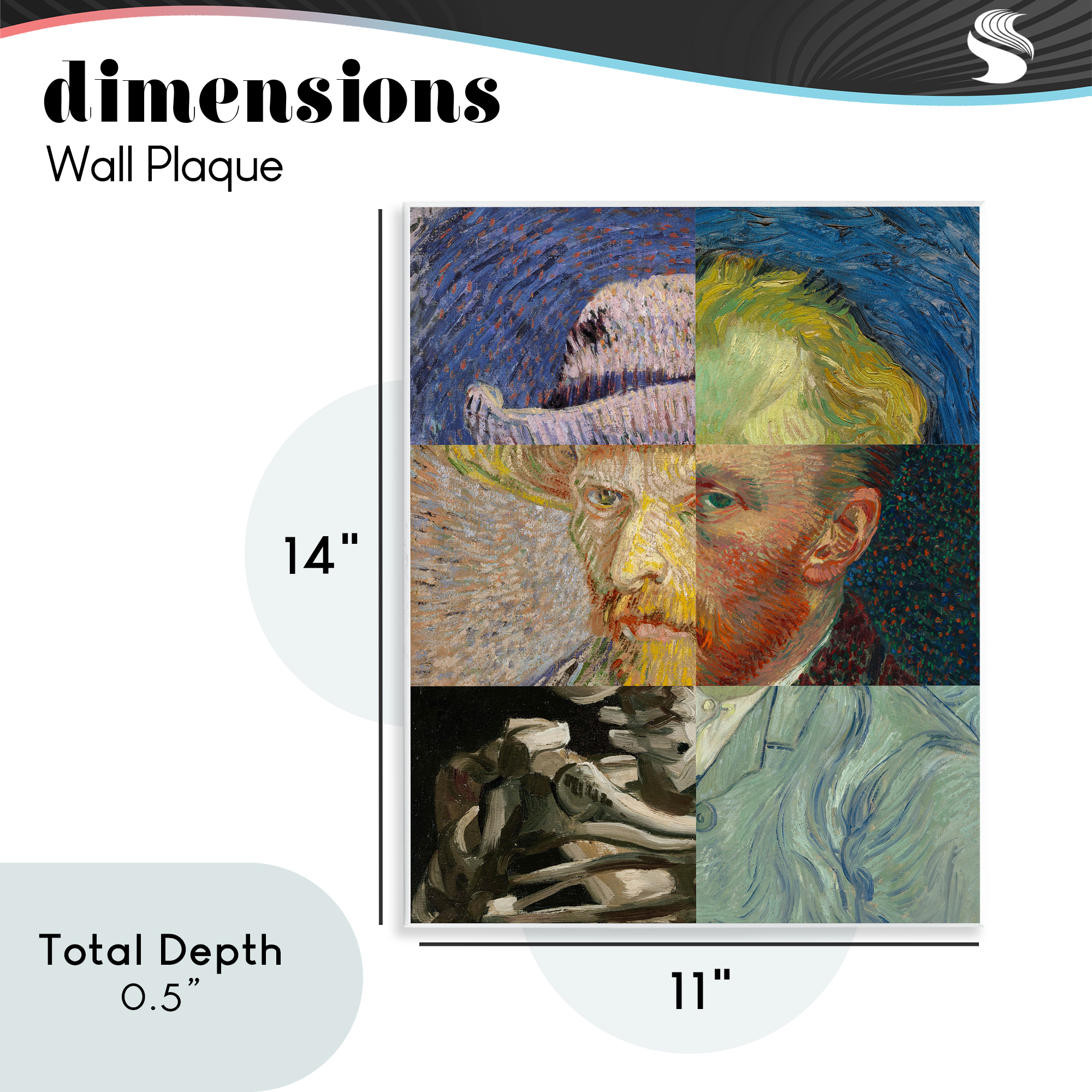 Collaged Van Gogh Portraits Wall Plaque Art, design by Masters Redux