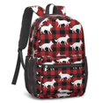 thumbnail image 2 of Cartoon Dog Red Pattern 17" School Backpacks for Teens,Waterproof Oxford Fabric,S-Shape Padded Straps for School,Travel,Hiking,Camping, 2 of 6