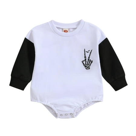 

Xboschi Baby Boys Girls Long Sleeve HalloweenPrints Romper Kids Clothes 1 Yr Old Boy Clothes