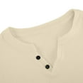 thumbnail image 5 of BiZtdJrK Mens Cotton Linen Shirts Casual Regular-Fit Short Sleeve T-Shirt Summer Lightweight Button Henley Shirt Vacation Beach Tops Beige XXL Lightening Sales, 5 of 9