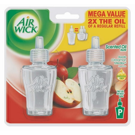 Air Wick Apple Cinnamon Medley Scented Oil Refills, 2 count, 2.7 fl oz