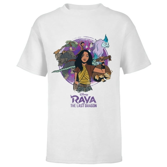 Disney Raya and the Last Dragon Raya and Crew - Short Sleeve T-Shirt for Kids - Customized-White