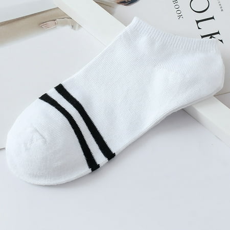 

vbnergoie 1Pairs Unisex Stripe Comfortable Cotton Sock Slippers Short Ankle Socks
