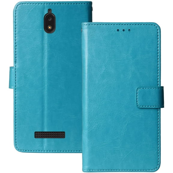 Golden Sheeps Flip Case Compatible for BLU VIEW 2 (B130DL) Magnetic Leather Wallet Pouch Cover Case Card Holder with a Viewing Stand (blue)