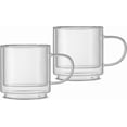 thumbnail image 2 of czcpp-Haven Stackable Double Wall Glass Mugs, Set of 2 (13.5oz) Insulated Coffee Cups, Double Wall Glass Coffee Cups, Tea Cups, Latte Cups, Cappuccino Cups, Clear Mugs Set of 2, 2 of 4