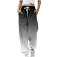 thumbnail image 2 of Trushirts Women's Gray Casual Pants - Polyester Soft Loose Fit, Elastic Waist with Pockets, Size M, Trendy Gradient, 2 of 5