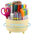 thumbnail image 1 of Organizador de escritorio Marbrasse con 5 compartimentos que gira 360°, color amarillo, 1 of 7
