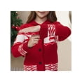 thumbnail image 6 of Fdqin Boys Christmas Sweater Cardigan Girls Reindeer Snowflake Collared Knitted Sweaters Kids Button Down Ugly Christmas Cardigans Red 9-10 Years, 6 of 11