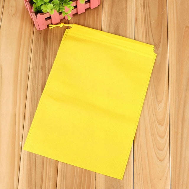 40Cm*30Cm Large Dust-Proof Non-Woven Drawstring Bag Yellow Organizers and Storage, Medium Size Non Woven Storage Bag Large Capacity Foldable Classified Shoe, 1×Storage Bag, by Meiiso