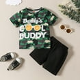 thumbnail image 2 of Coerni Boys Outfits Printed Pullover Tops Solid Elastic Shorts Toddler Kids Summer Beach Playwear Clothing Set Hawaii Holiday Set, 2 of 9