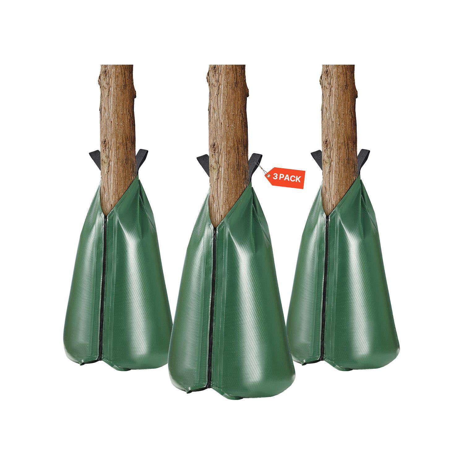 Tree Watering Bag 3 Pack 20 Gallon Slow Release Drip Irrigation System 5-9 Hours Refillable Zipper Deep Root Targeting Durable