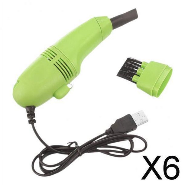 6xMini Mesa Barredora De Polvo Cepillo Recolector De Polvo Para Coche PC Cámara Pelos De Mascotas Verde 6 piezas