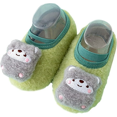 

QWZNDZGR Grippers Stay On Slipper Socks Crib Shoes House Crib Sneaker Shoes Newborn Infant Baby Booties Stay On Sock Slippers