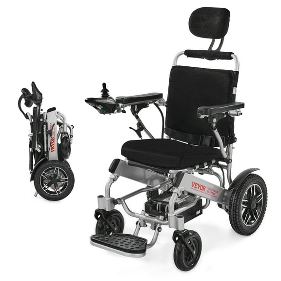 VEVOR Electric Wheelchair for Adults, 300lbs Capacity with Adjustable Backrest, Foldable & Lightweight Motorized Wheelchair, 13-Mile Range, All-Terrain Powered Chair, Portable for Seniors & Disabled