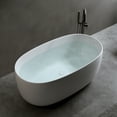 thumbnail image 5 of Holaki 47" Stone Resin Freestanding Bathtub,Oval Shape Solid Surface Freestanding Tubs for Small Bathroom,Stand Alone Soaking Tubs with Integrated Slotted Overflow and Drain,Matte White, 5 of 8