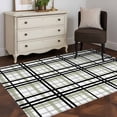 thumbnail image 3 of Area Rug 3'x5', Sage Green Black Plaid Non-slip Runner Rug Carpet for Bedside, Farmhouse Green Black Checkered Washable Outdoor Indoor Area Rugs Mat for Entryway/Living Room/Bedroom/Kitchen/Office, 3 of 9