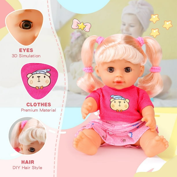 PayUSD Baby Dolls for Toddlers Soft Body Baby Doll Set Interactive Dolls with Different Sounds and Accessories Pretend Play Preschool Toys Christmas