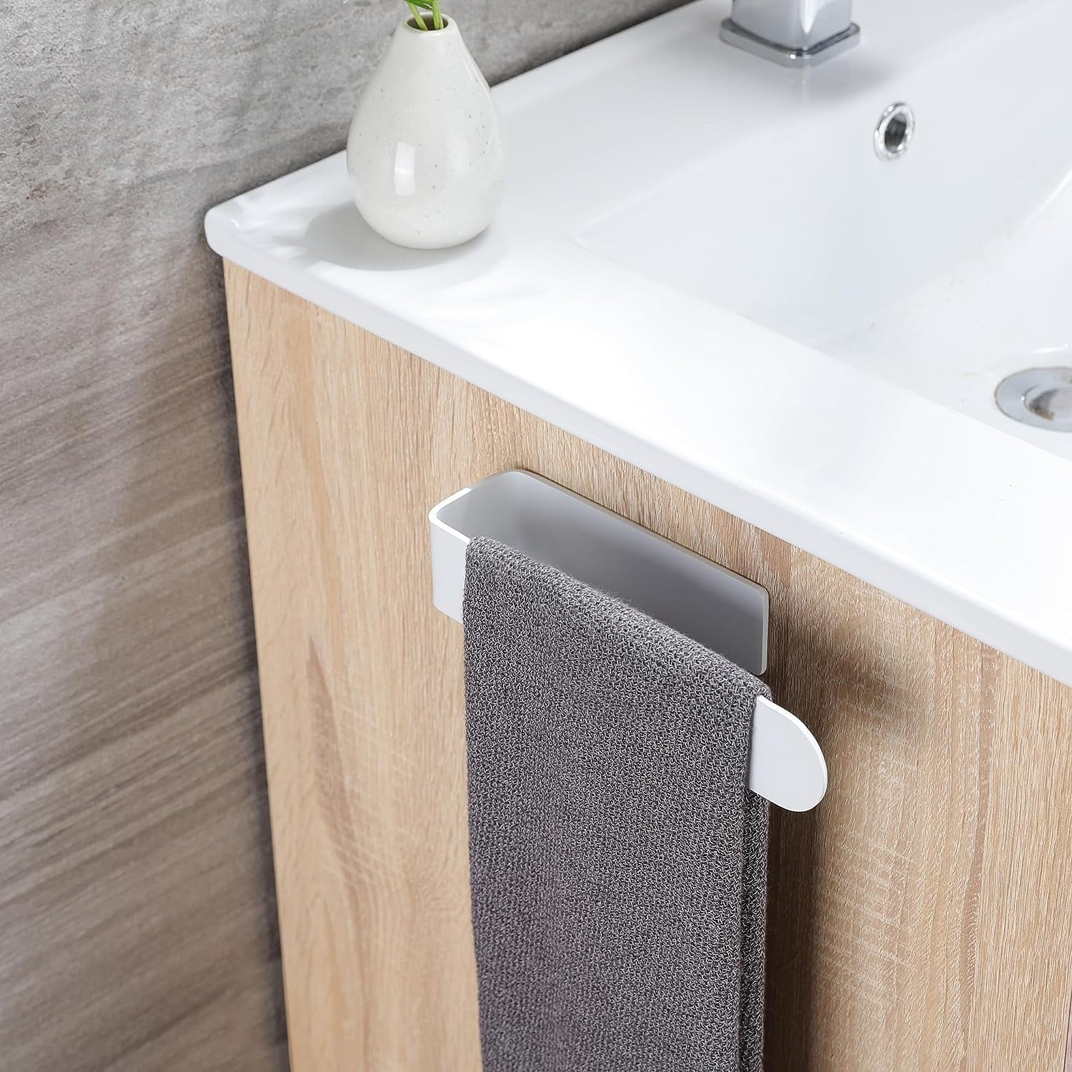 White Towel Rack Self Adhesive Hand Towel Holder Towel Ring Stainless Steel Towel Bar for Bathroom or Kitchen Wall Walmart