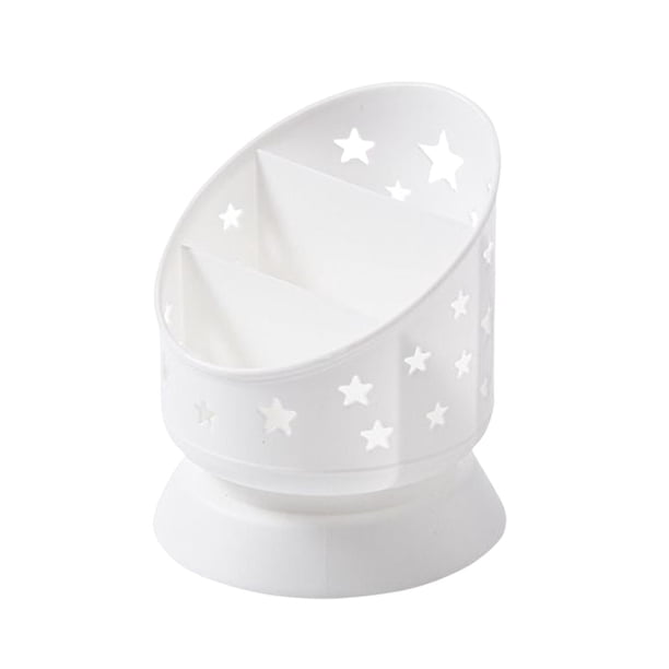 Organizador de escritorio con 3 compartimentos, gran capacidad, para lápices y pinceles. Blanco