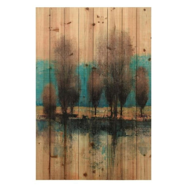 Empire Art Giclée Directe ADL-151032-4530 Fine Art Imprimé sur des Planches de Bois de Sapin Massif - à l'Horizon