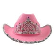 thumbnail image 1 of PEIXUN Chapeau de Cowboy Couronne à Sequins pour Femmes Chapeau de Cowboy Western, 1 of 2