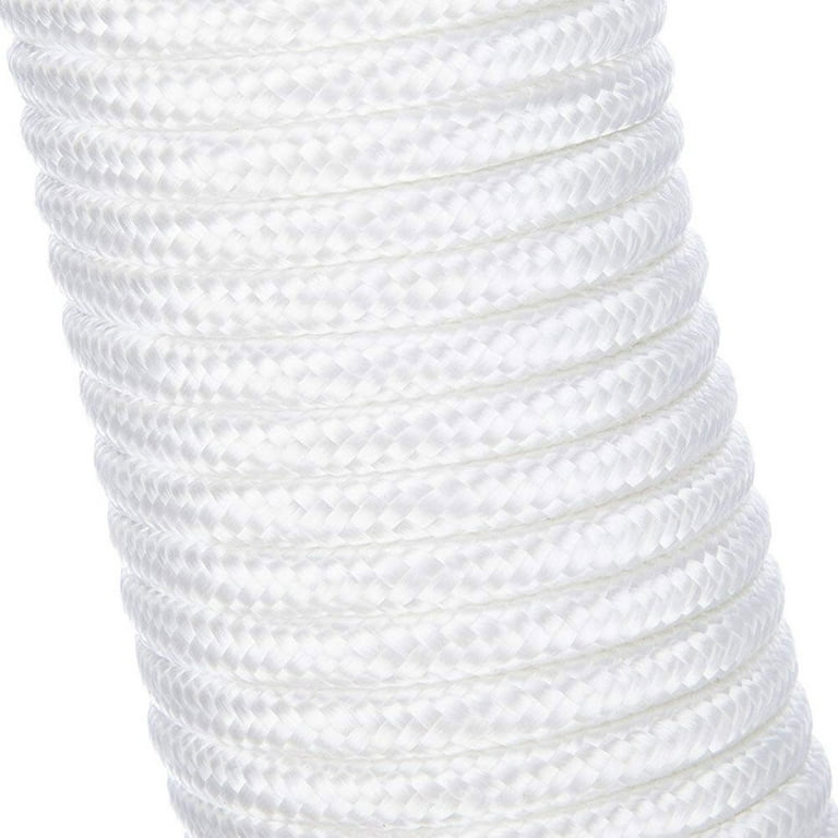 6mm Diameter Flagpole Lifting Rope Flag Halyard Nylon Rope Replacement Rope Wrapping Hanging Tool for Home Outdoor Supplies (White)