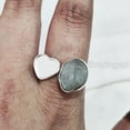 thumbnail image 2 of Natural Aquamarine Ring, Rough Aquamarine Gemstone Ring, March Birthstone, Heart Stone, 925 Sterling Silver, Womens Ring, Christmas, Adjustable Ring, Handmade, Statement Jewelry, Raw Gemstone Jewelry, 2 of 5