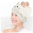thumbnail image 4 of Gorro de toalla de microfibra para secar el cabello para mujer, de secado rápido, absorbente y suave para el cuidado del cabello largo., 4 of 5