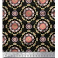 thumbnail image 1 of Soimoi Silk Fabric Artistic Flower Mandala Print Fabric by The Yard 42 Inch Wide, 1 of 3