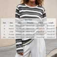 thumbnail image 3 of Azrian Women’s Crew Neck Striped Relaxed Fit Pullover Top, Loose Fit Long Sleeve Tee Sizes S-2XL, 3 of 6
