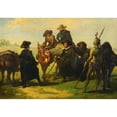 thumbnail image 2 of José Jiménez y Aranda 18x14 Black Ornate Wood Framed Double Matted Museum Art Print Titled - Sancho Panza and Don Quixote, 2 of 5