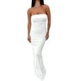 thumbnail image 2 of Coduop Women Elegant Strapless Maxi Dress Ruched Sleeveless Cut Out Cocktail Party Long Dresses, 2 of 6