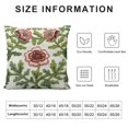 thumbnail image 5 of Orinice Flower Embroidered Farmhouse Decorative Throw Pillow Cover Cottage Floral Green Leaves Knit Pattern, 100% Cotton Canvas Cushion Case for Sofa Couch Bedroom Decor(Pink Flowers), 5 of 5